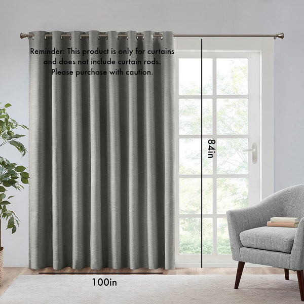 English Elm Printed Heathered Blackout Window Patio Panel SunSmart Maya Energy-Saving Textured Privacy Drapes Grey 12.2 L x 10.24 W x 3.54 H B03599822