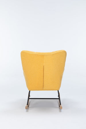 English Elm Rocking Glider Chair Teddy Upholstered High Back Nursery Accent Seat Modern Style B205P205671