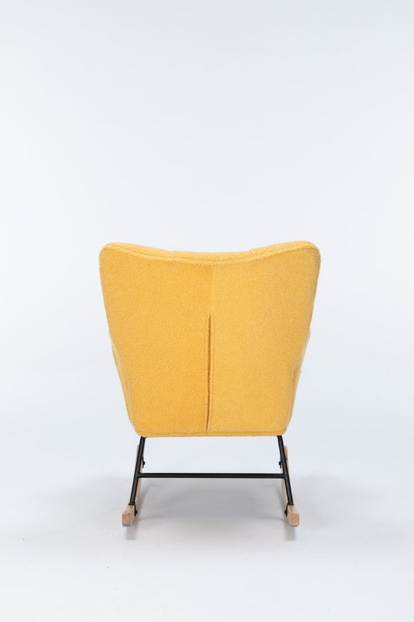 English Elm Rocking Glider Chair Teddy Upholstered High Back Nursery Accent Seat Modern Style B205P205671