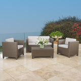 Christopher Knight Home® Outdoor 4-Piece Wicker Chat Set with Cushions