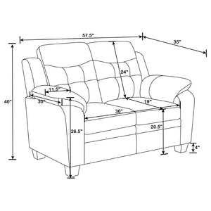 English Elm Samantha Tufted Faux Leather Loveseat Plush Padded Seating for Modern Living Rooms B062P357782
