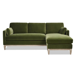 English Elm Jennifer Taylor Home - Knox 89" Modern Farmhouse Reversible Chaise Sectional Sofa with Performance Velvet, Plush Feather Seating Green B2719P238355
