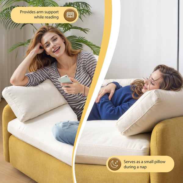 English Elm 50*43" Oversized Chenille Armchair Deep Lounge Seat Modern Minimalist Living Room Chair Cream,Yellow N723S5042L