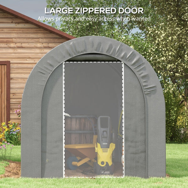 English Elm Outsunny Portable Outdoor Storage Shed Galvanized Steel Frame Weatherproof Bike Cover W2225P217228