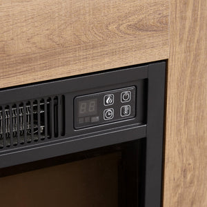 English Elm TV LED Fireplace TV Stand with Bluetooth LED Lights, Remote, USB Charging & Ample Storage, 58" Oak W2275P257558