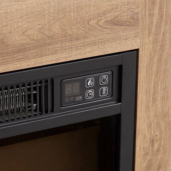 English Elm TV LED Fireplace TV Stand with Bluetooth LED Lights, Remote, USB Charging & Ample Storage, 58" Oak W2275P257558