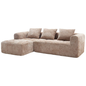 English Elm United Modern Chenille 98.42" L-Shaped Modular Sectional Sofa With Chaise, Tool-Free Setup & Pockets W1568S00149-GIGA