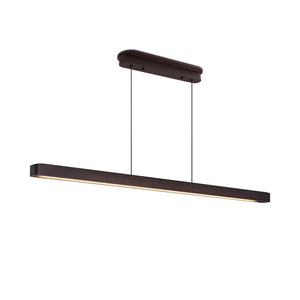 English Elm 51-inch Walnut Wood Linear Led Pendant Tunable Warm Light for Dining or Kitchen W1340P264189