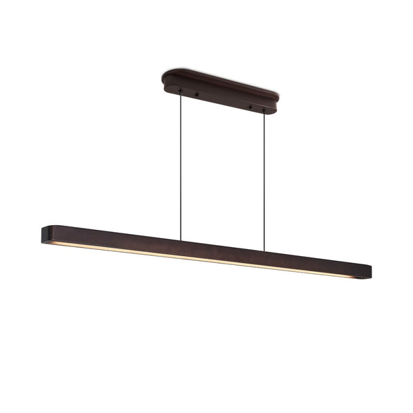 English Elm 51-inch Walnut Wood Linear Led Pendant Tunable Warm Light for Dining or Kitchen W1340P264189