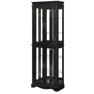English Elm Lighted Curio Display Cabinet - Elegant Glass Storage With Ambient Lighting For Wine, Toys & More W2275P292640