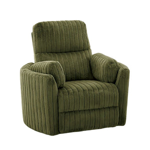 English Elm Power Power Glider Recliner with Swivel, Smooth Glide Motion, Power Recline Button, Plush Pillow Seat, Vibrant Upholstery Accents for Modern Living Room Olive Green 39 L x 32 W x 26 H B2741P391200