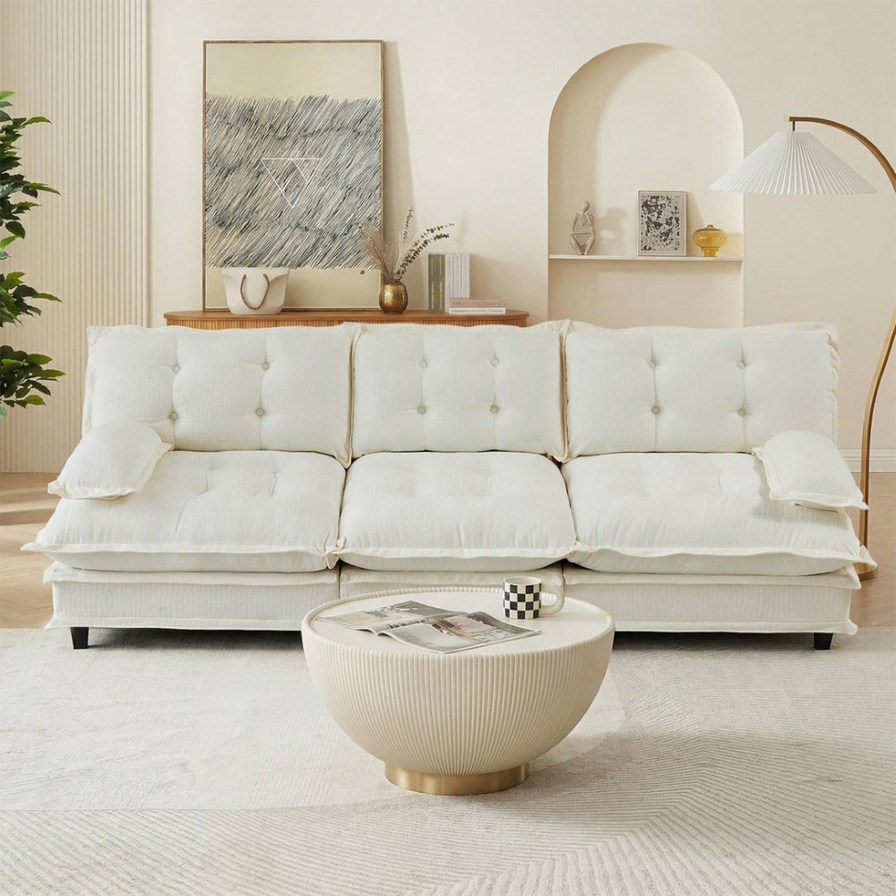 English Elm 107" Modular Cloud Sectional Sofa Deep Seat Chenille Couch for Living Room W714S01677