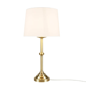 English Elm Table 28"H Antique Brass Iron Table Lamp with 12" Polyester Shade, 27.75"H Elegant Ambient Lighting B035P280527