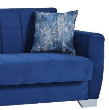 English Elm PrimeNest Nexaro Microfiber Convertible Loveseat with Storage & Sleeper, Blue — Compact Comfort B030P281706