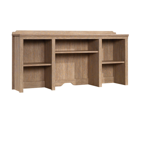 English Elm Hutch, Stylish Brown Finish With Adjustable Shelves & Cable Management For Home Office Storage Solutions B356P367923