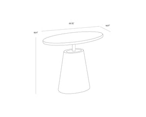 Sunpan Kadin Side Table – Bold Concrete Base with Elegant Brass Top for Stylish Indoor & Outdoor Spaces Grey