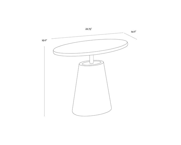 Sunpan Kadin Side Table – Bold Concrete Base with Elegant Brass Top for Stylish Indoor & Outdoor Spaces Grey