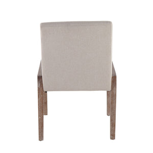 English Elm Carmen Contemporary Chair Set Of 2: Elegant Beige Upholstery & White-Washed Wood For Modern Spaces B202S01318