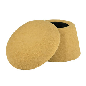 Crestview Collection Modern Mushroom-inspired Ottoman With Hidden Storage - Stylish Spice Yellow Accent For Any Room Yellow Solid Wood Evfzr3908bspc