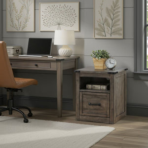 English Elm Storehouse Industrial Rustic File Cabinet Smoked Grey Hardwood with Iron Rivet Hardware B108P468548
