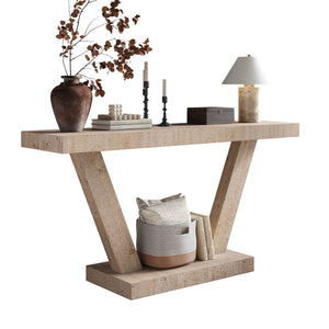 English Elm 60 Vintage Distressed Wood Entryway Bench with Two-Tier Solid Veneer Storage Cabinet, Rustic Farmhouse Style Antique Natural W1445P287872