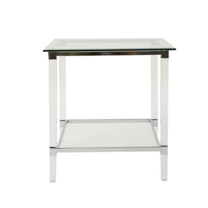 English Elm Christopher Knight Home® - SQUARE Clear Acrylic & Tempered Glass End Table — Modern 24" Square Accent Table, Durable Iron Frame 61528.00