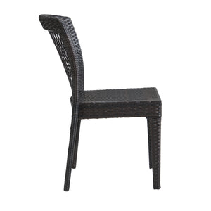 English Elm Christopher Knight Home® - Outdoor Stackable Dining Chairs Set of 2 — UV-Resistant PE Rattan & Steel Frame, 400lb Capacity, Multi Brown N779P227340B