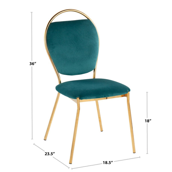 English Elm Dining Chair Set of 2 Black Velvet Seat Gold Metal Frame Glam Contemporary B202P471348