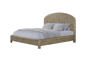 English Elm English Knotty Oak Veneer King Bed Arched Headboard Rustic Transitional Bedroom B2699S00112