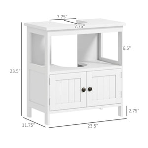 English Elm Modern Pedestal Sink Surround Cabinet White Mdf Bathroom Floor Storage Organizer T3971P466323