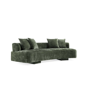 English Elm Verandah 112" Olive Green Chenille Sofa – Stylish Comfort For 4, Durable, Fully Assembled Design B365P398103-GIGA
