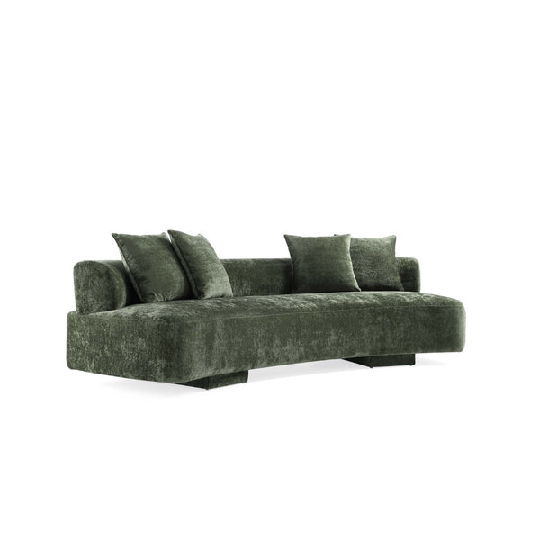 English Elm Verandah 112" Olive Green Chenille Sofa – Stylish Comfort For 4, Durable, Fully Assembled Design B365P398103-GIGA