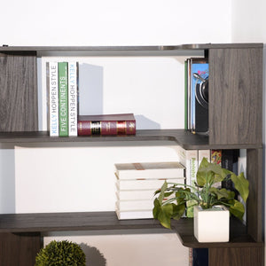 English Elm 90cm L-shaped Corner Bookcase Five Tier Mdf Open Shelving Unit for Home Office W2899P444161