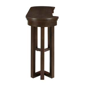 English Elm 4 Piece Bar Table Set with 3 Padded PU Stools, Solid Pine Legs, Oak Veneer Top, Rustic Rivet Accents Espresso W1202P289361