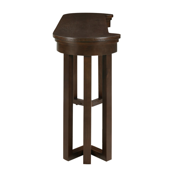 English Elm 4 Piece Bar Table Set with 3 Padded PU Stools, Solid Pine Legs, Oak Veneer Top, Rustic Rivet Accents Espresso W1202P289361