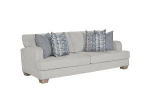 English Elm Sofa Birch Cream White Upholstered - Reversible Seats, High-Density Cushions & 4 Down Pillows B2699P296300