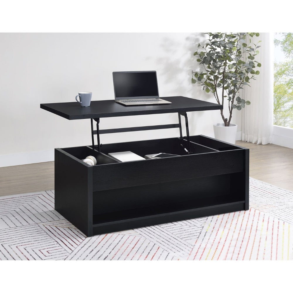 English Elm Fletcher Lacquered High Gloss Coffee Table with Open Shelf for Modern Living Rooms B062P447736