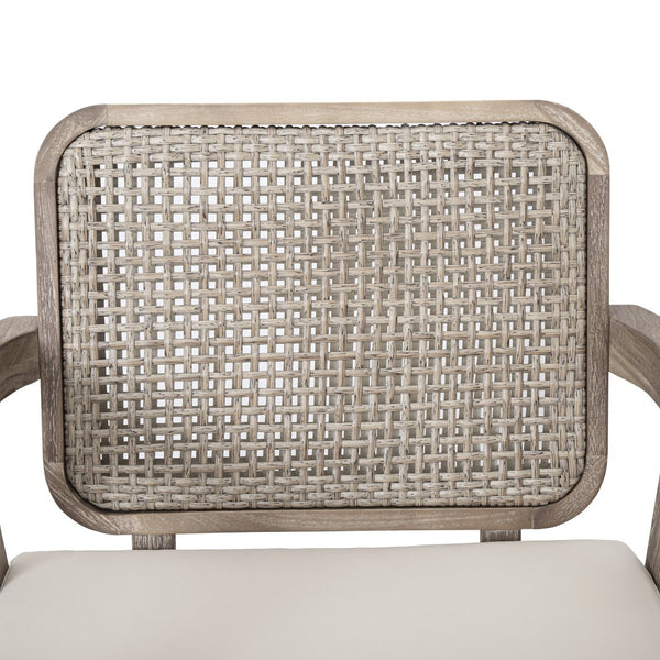 English Elm Outdoor Acacia Wood Club Chair Deep Seating Woven Back Patio Lounge Resort Style N780P171149B-2