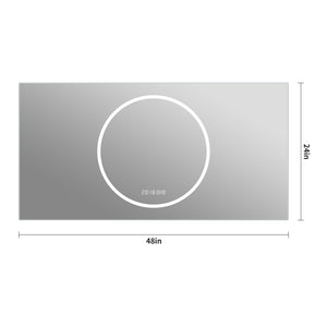 English Elm 48*24 Inch Led Bathroom Mirror - Anti-Fog, Dimmable Vanity Mirror With 3 Colors, Modern Design! W2709P380636