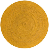 Unique Loom Braided Jute Dhaka Hand Braided Solid Rug Yellow,  8' 0" x 8' 0"