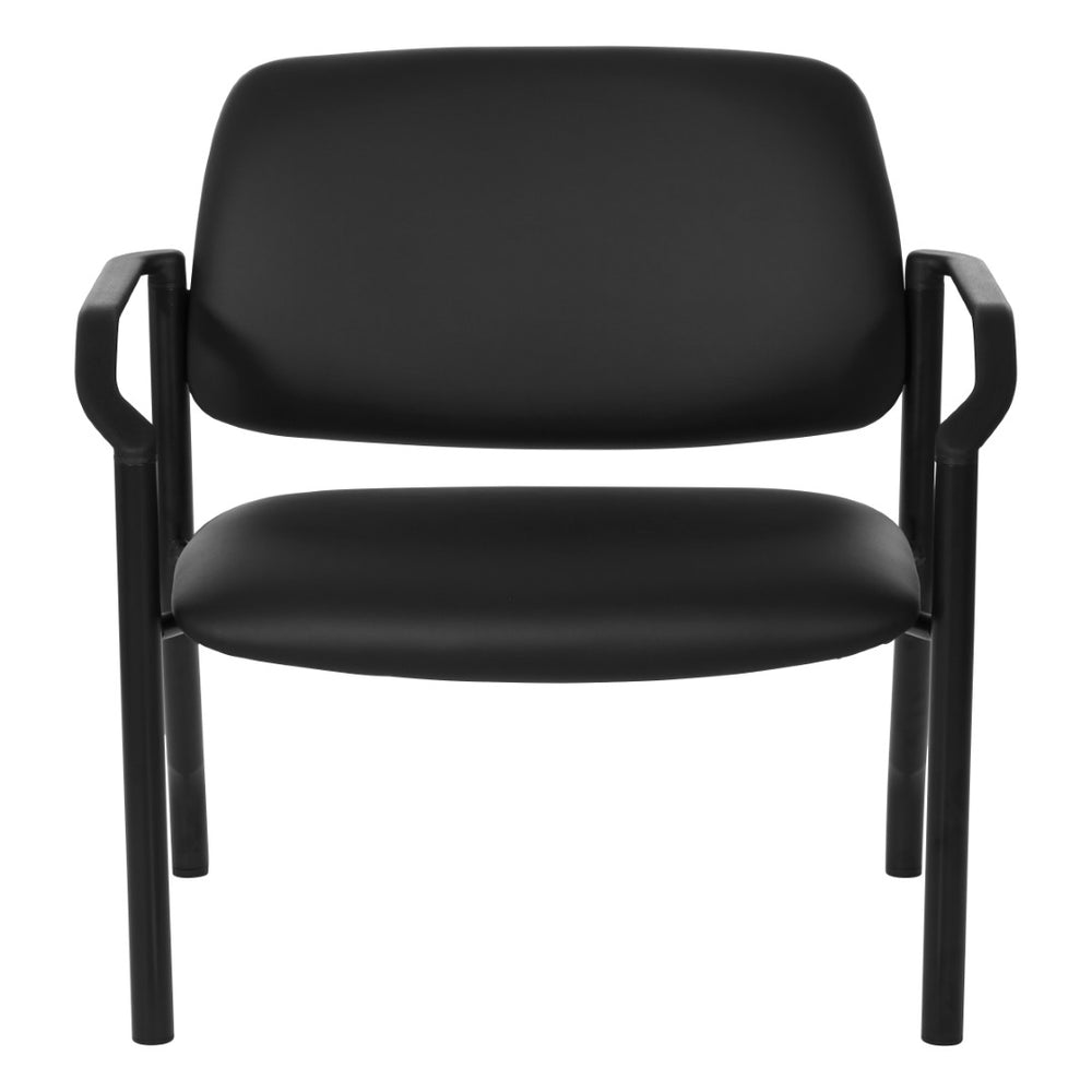OSP Home Furnishings Big and Tall Guest Chair with Reinforced Metal Frame for Office or Reception Seating 55051B-R107