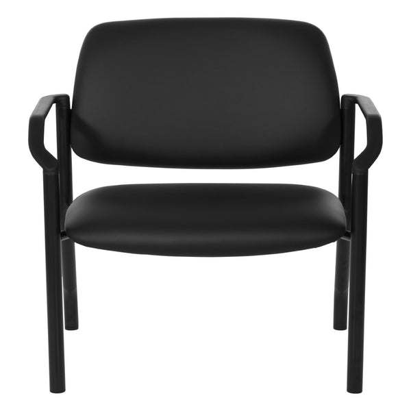 OSP Home Furnishings Big and Tall Guest Chair with Reinforced Metal Frame for Office or Reception Seating 55051B-R107