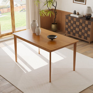 English Elm Rectangular Scandinavian dining table - versatile modern multifunction desk for home, office & dining room Teak W395P316331