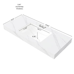 English Elm 48" Muri Sintered Stone Vanity Top Undermount Ceramic Basin Marble Look Bath W2615P434180