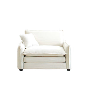 English Elm Comfortable Reversible Modular 6-Seater Sectional Sofa with Deep Seats, Chenille Comfort & Ottomans Beige W714S00675