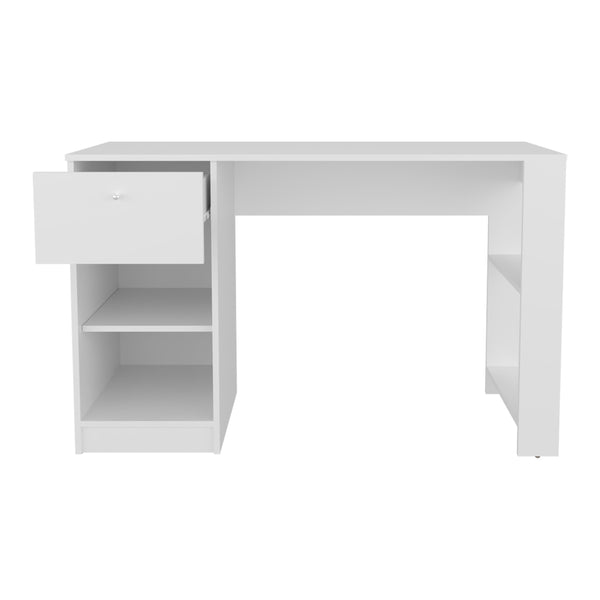 English Elm Computer desk with 3 shelves for home office organization, durable engineered wood, eco-friendly finish White 52.76 L x 47.3 W x 3.54 H B097P262380