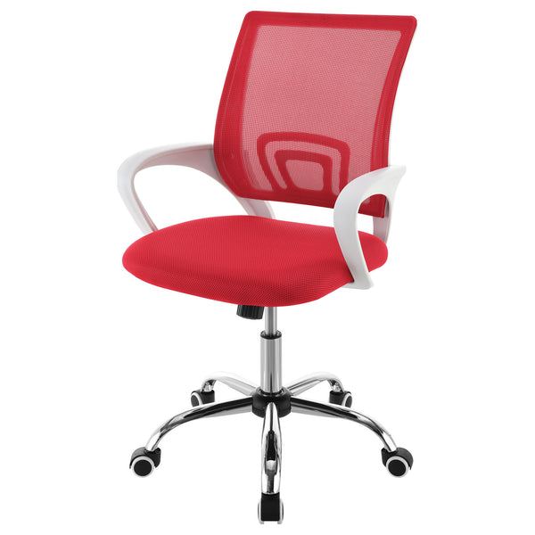 English Elm Anaheim Breathable Mesh Upholstered Office Chair with Chrome Base, Adjustable Height & Arms for Comfort Red B062P299805