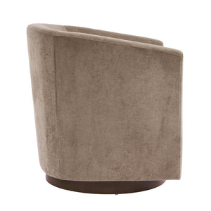 English Elm Halo Velvet Barrel Swivel Accent Chair with Bentwood Ring Base for Living Rooms Light Brown N776P378583B