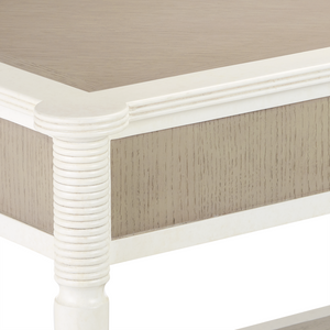 Aster Console Table - Elegant Mahogany & Oak Design with Brass Accents, Perfect for Any Room!