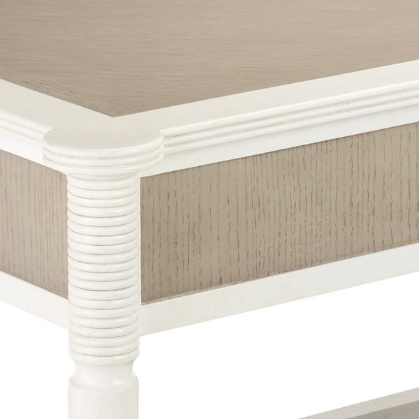 Aster Console Table - Elegant Mahogany & Oak Design with Brass Accents, Perfect for Any Room!